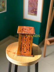 Brown Heart Shape Wooden Lamp Lamps