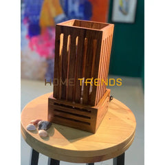 Brown Slatted Wooden Lamp Lamps