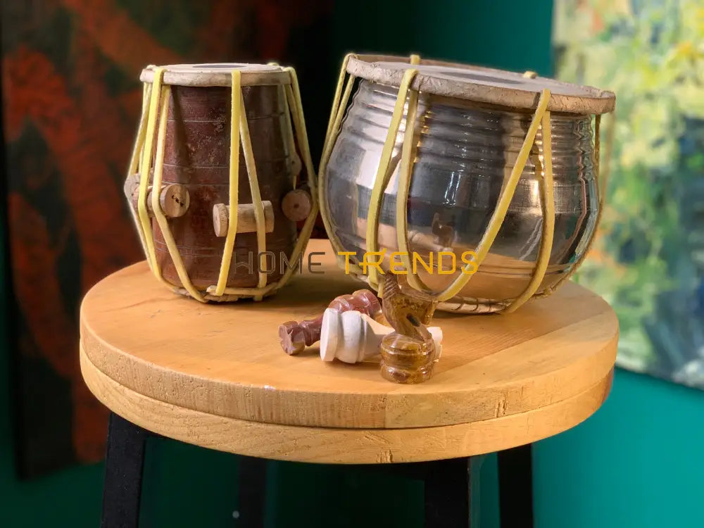 Brown Traditional Large Tabla Set Of 2 Miscellaneous Decor