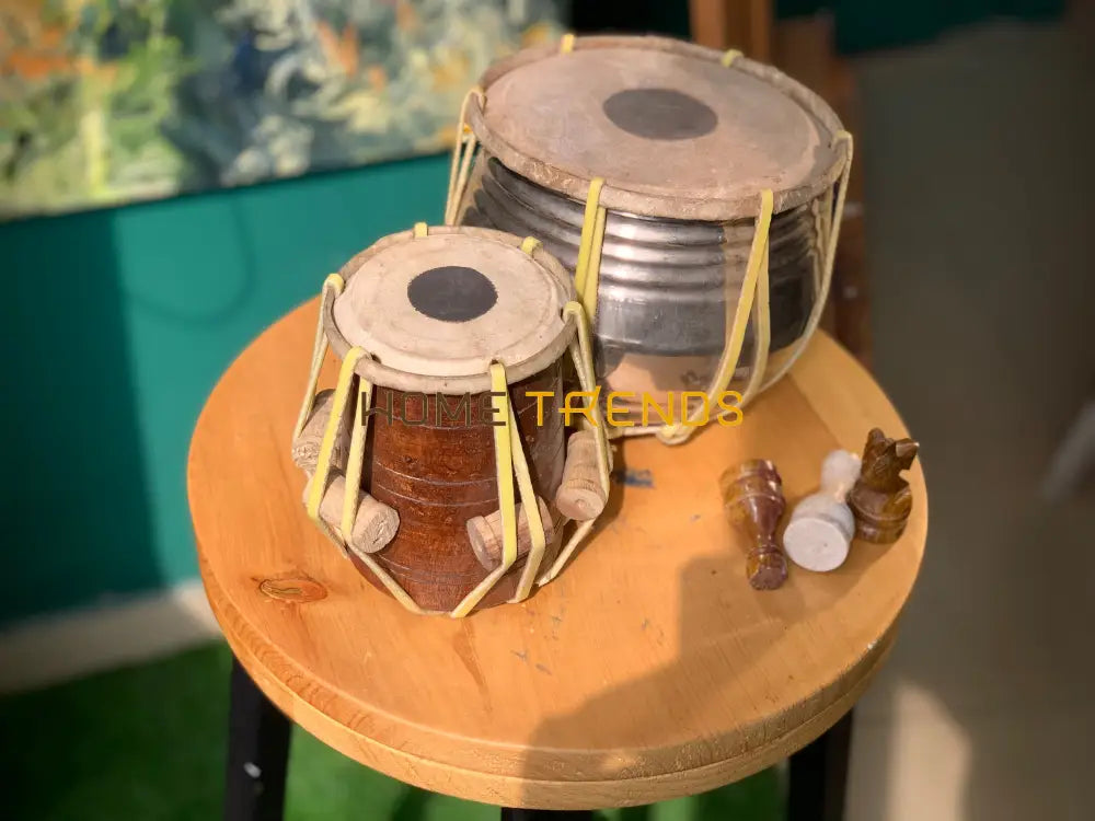 Brown Traditional Large Tabla Set Of 2 Miscellaneous Decor
