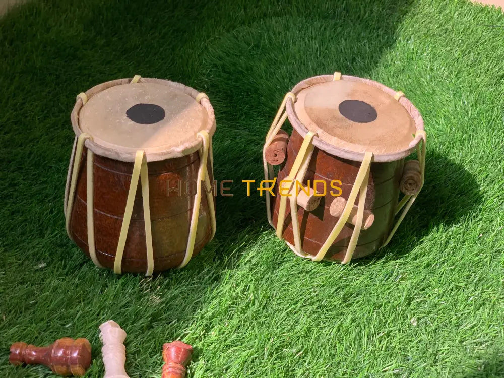 Brown Traditional Medium Tabla Set Of 2 Miscellaneous Decor