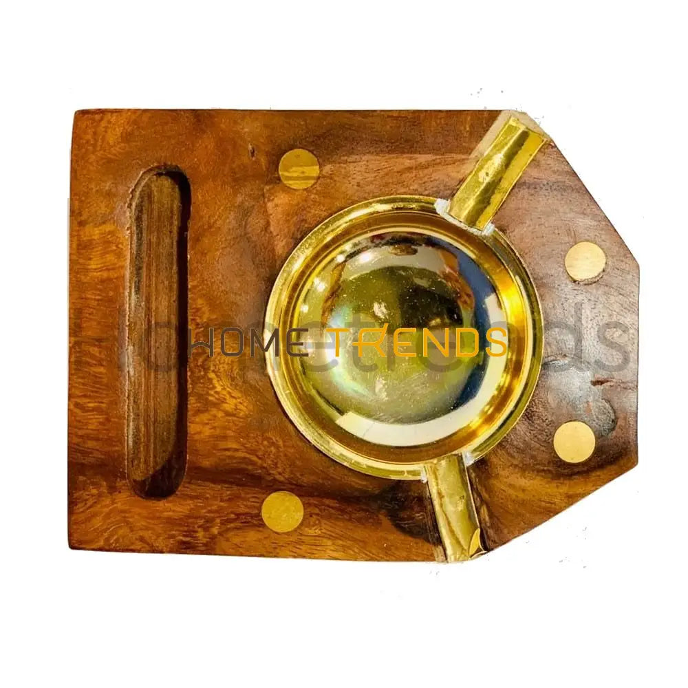 Brown Wooden Medium Ashtray Ashtrays