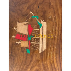 Captain Ship Inlay Nesting Table Set Of 3 Tables
