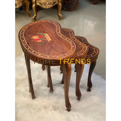 Captain Ship Inlay Nesting Table Set Of 3 Tables