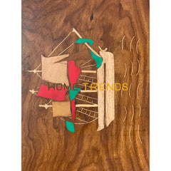 Captain Ship Inlay Nesting Table Set Of 3 Tables