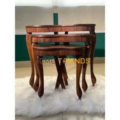 Captain Ship Inlay Nesting Table Set Of 3 Tables