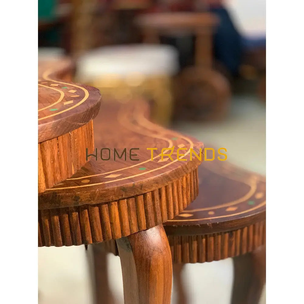 Captain Ship Inlay Nesting Table Set Of 3 Tables