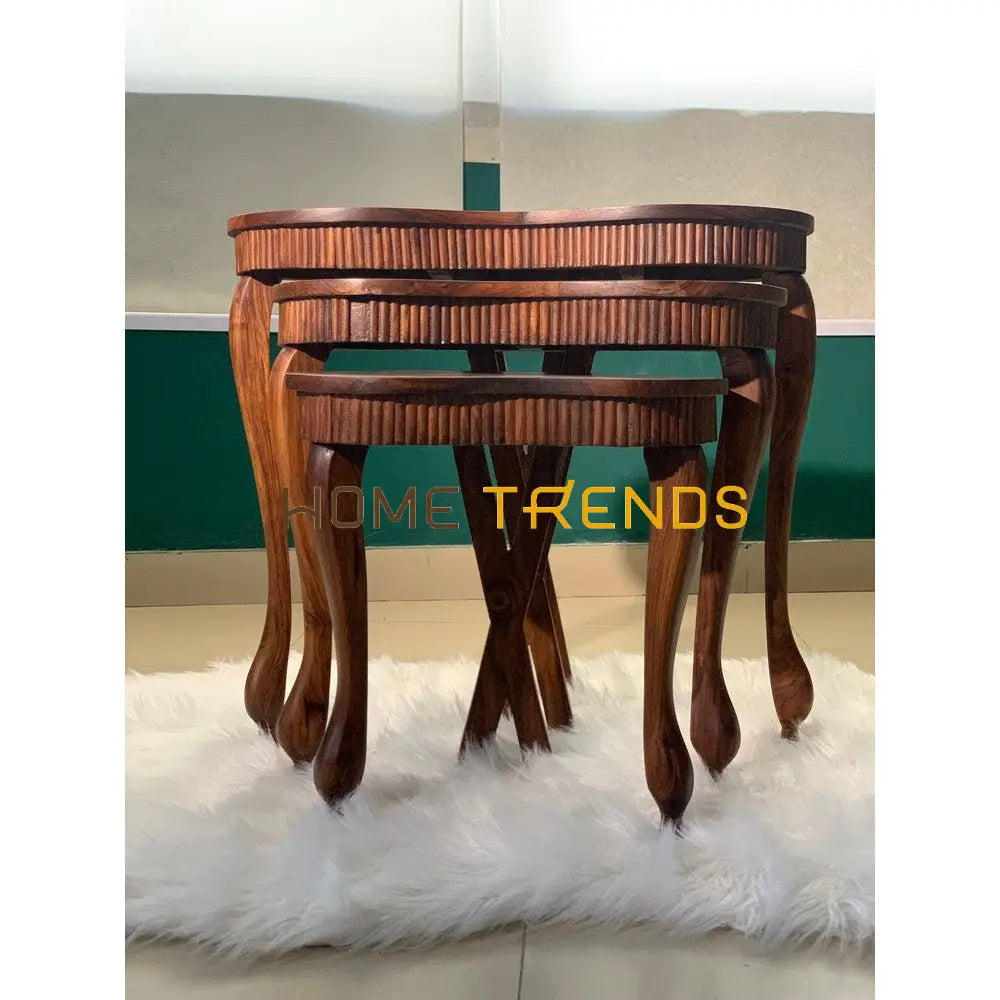 Captain Ship Inlay Nesting Table Set Of 3 Tables