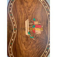 Captain Ship Inlay Nesting Table Set Of 3 Tables