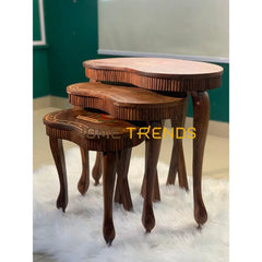 Captain Ship Inlay Nesting Table Set Of 3 Tables