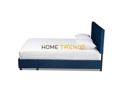 Caronia Blue Velvet Upholstered Platform Storage Bed