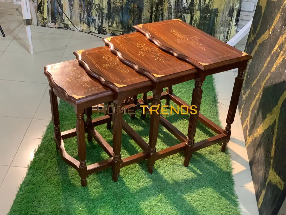 Casa Wooden Paisley Nesting Table Set Of 4 Tables