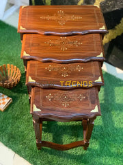 Casa Wooden Paisley Nesting Table Set Of 4 Tables