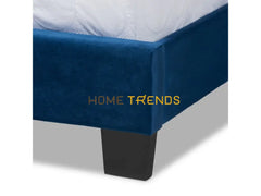 Clare Blue Velvet Upholstered Panel Bed