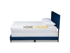 Clare Blue Velvet Upholstered Panel Bed