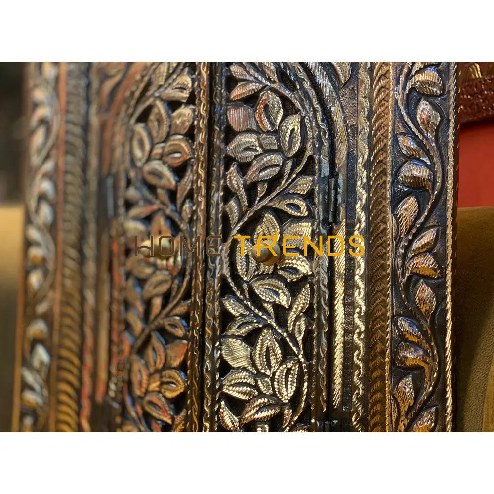 Copper Collection Black And Gold Floral Door 12 X 24 Wall Mirror Decors