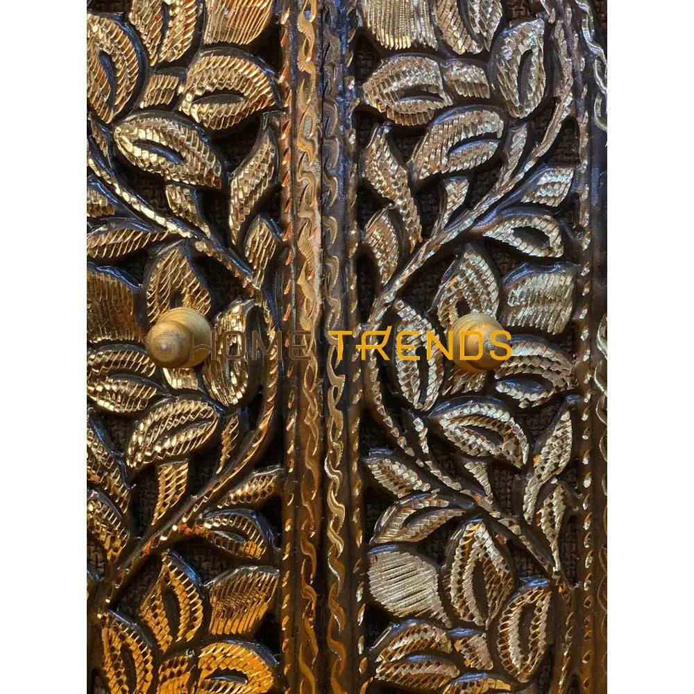 Copper Collection Black And Gold Floral Door 12 X 24 Wall Mirror Decors