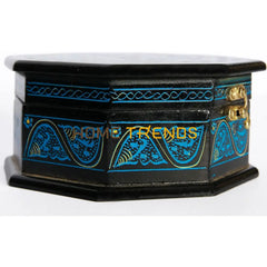 Curved Blue Naqshi Jewelry Box Boxes