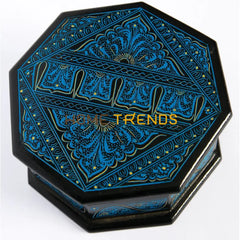 Curved Blue Naqshi Jewelry Box Boxes