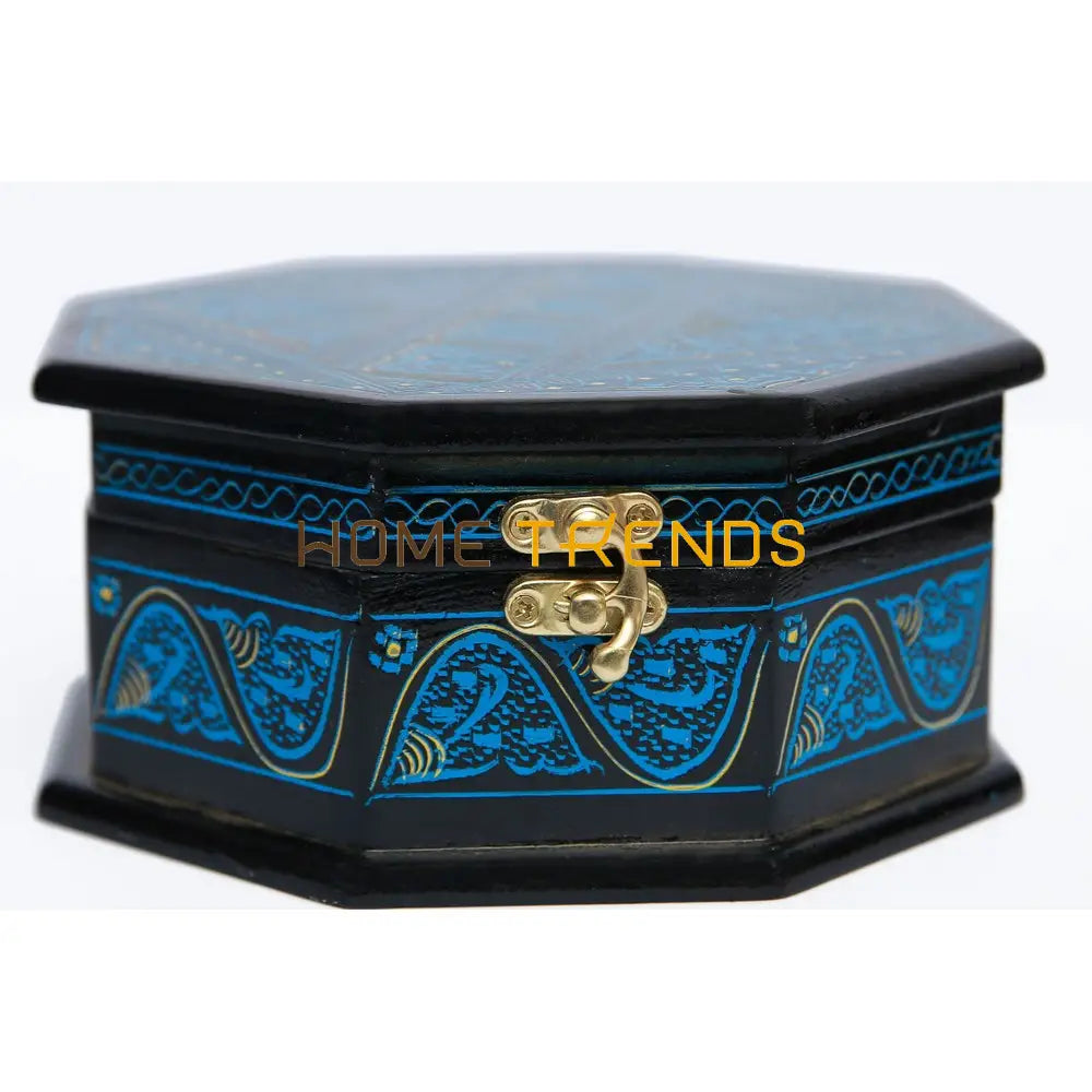 Curved Blue Naqshi Jewelry Box Boxes