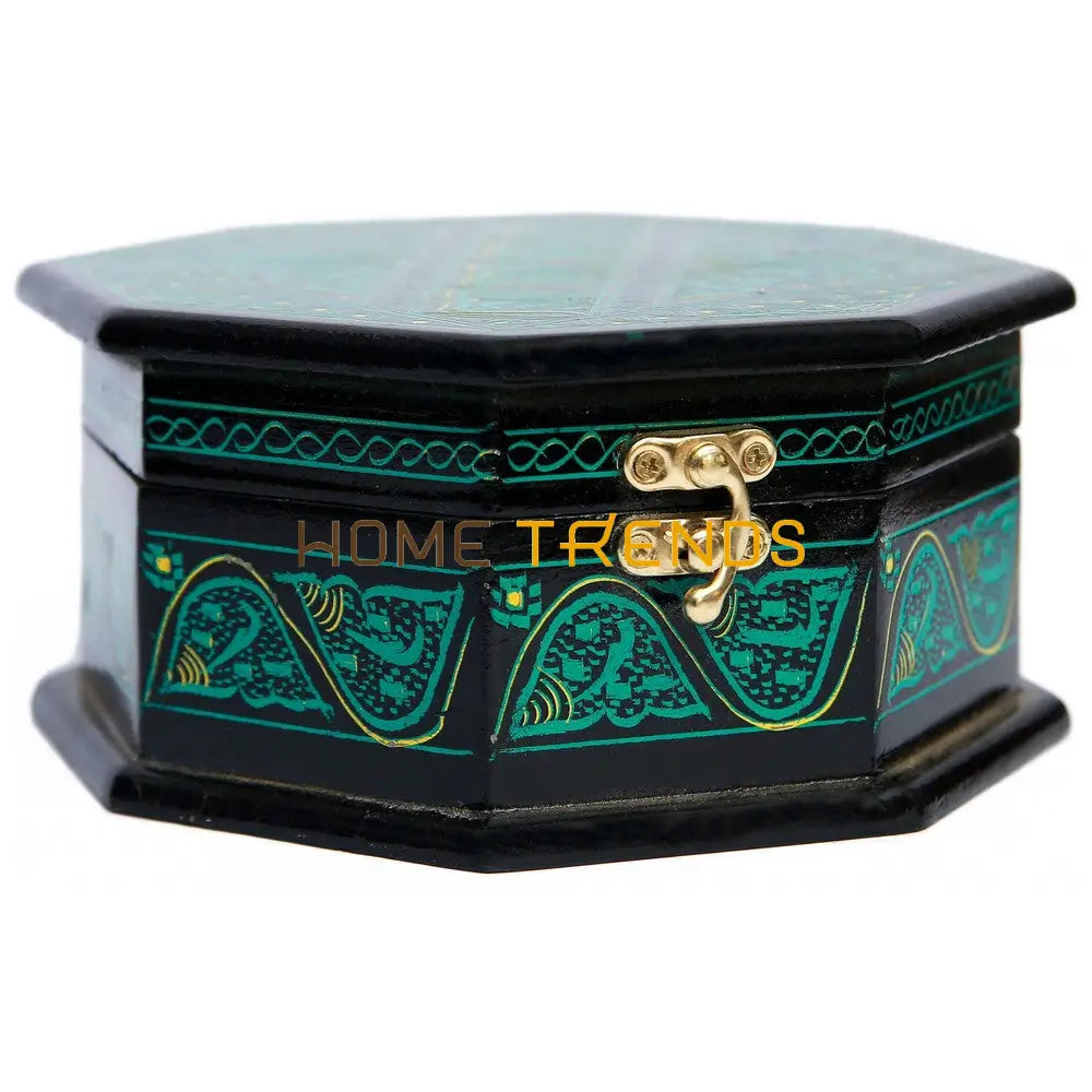 Curved Green Naqshi Jewellery Box Jewelry Boxes