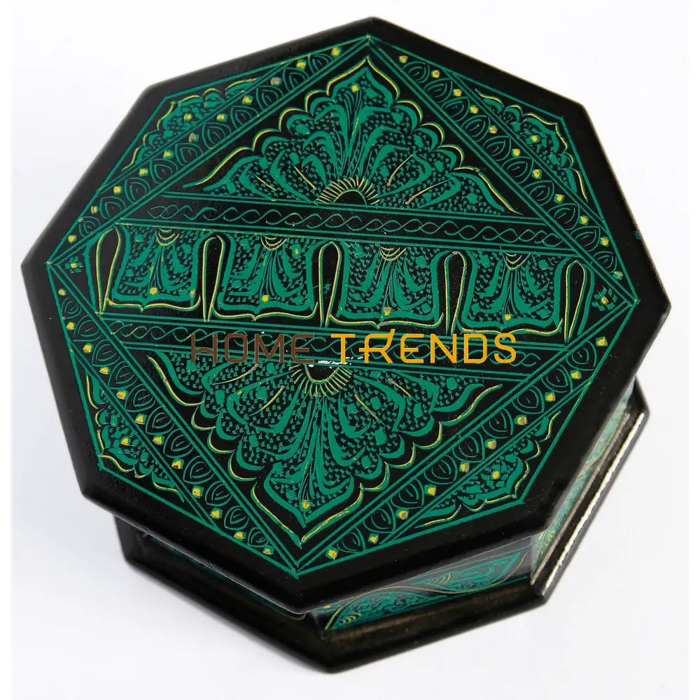 Curved Green Naqshi Jewellery Box Jewelry Boxes