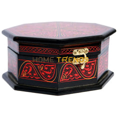 Curved Red Naqshi Jewellery Box Jewelry Boxes