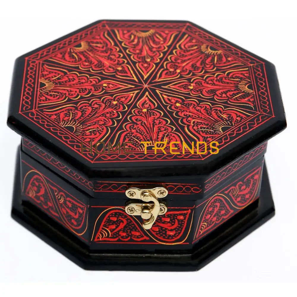 Curved Red Naqshi Jewellery Box Jewelry Boxes