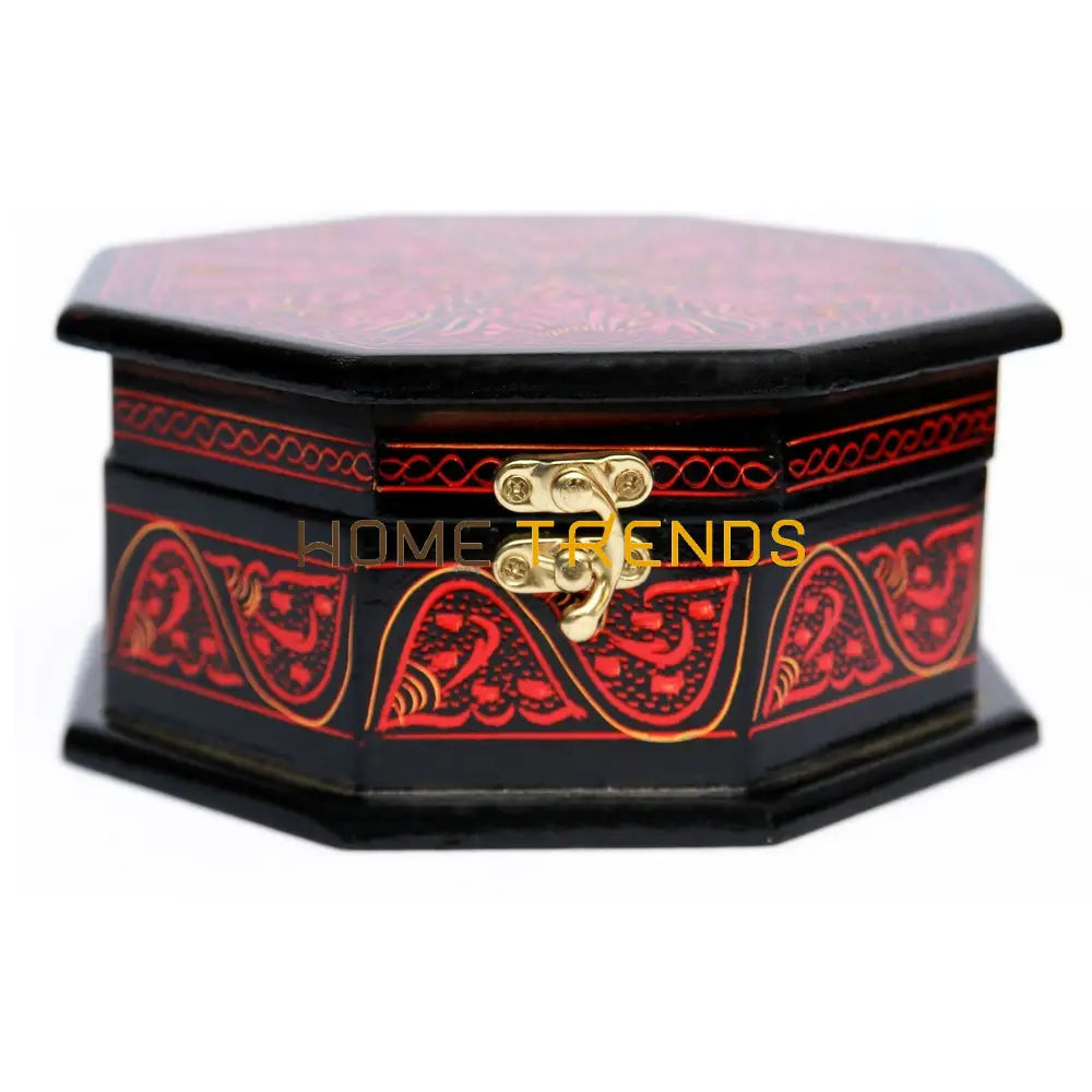 Curved Red Naqshi Jewellery Box Jewelry Boxes
