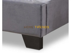 Dark Gray Velvet Upholstered Bed