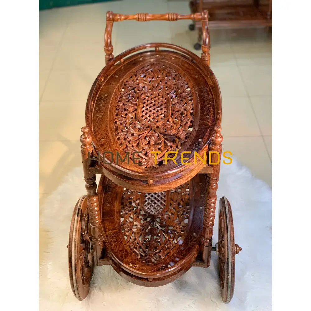 Diana Solid Wood Mesh Top Tea Trolley