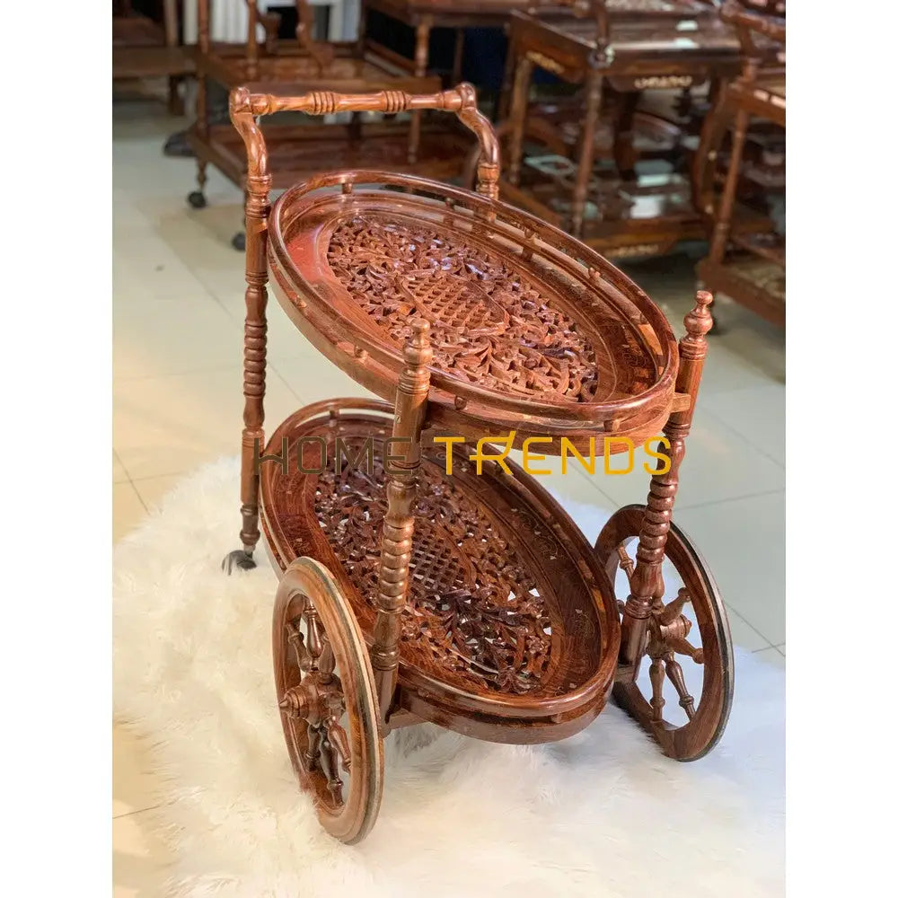 Diana Solid Wood Mesh Top Tea Trolley