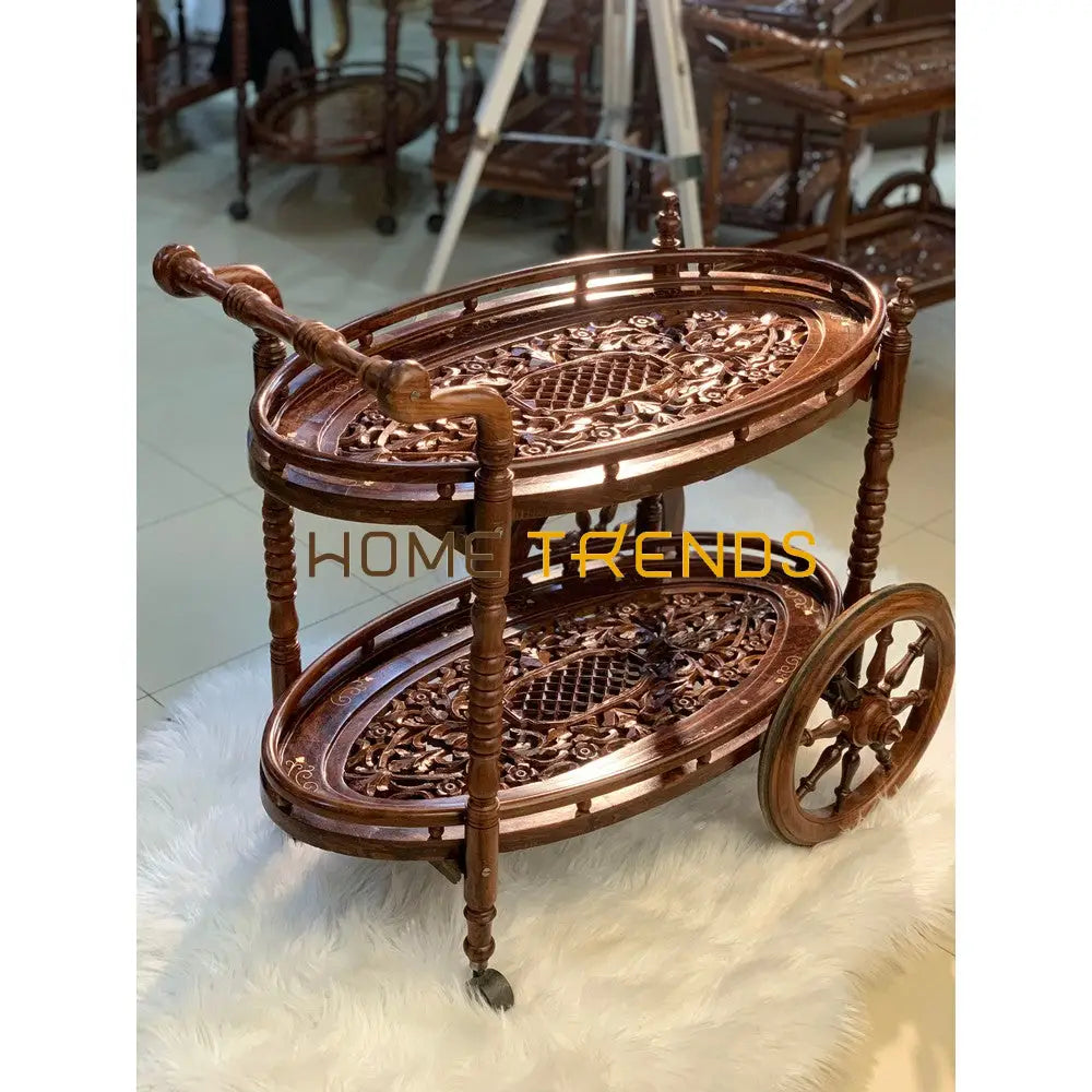 Diana Solid Wood Mesh Top Tea Trolley