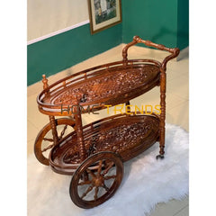 Diana Solid Wood Mesh Top Tea Trolley