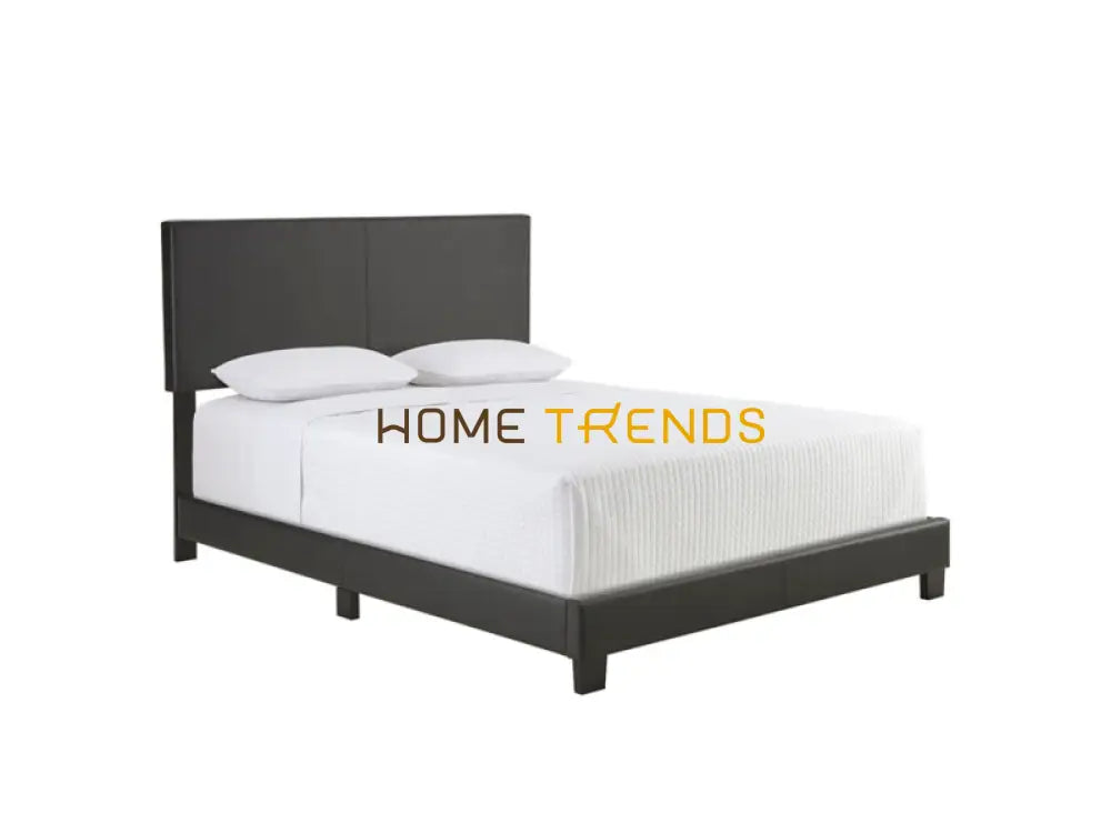 Fiona Black Faux Leather Upholstered Platform Bed