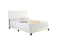 Fiona White Faux Leather Upholstered Platform Bed