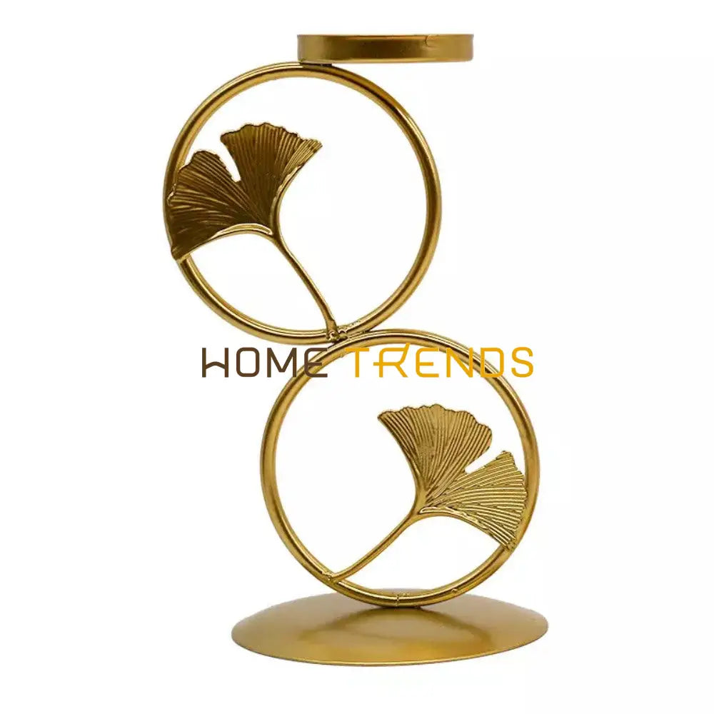 Ginko Leaf Large Candle Holder - Set Of 2 Stands