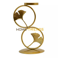 Ginko Leaf Large Candle Holder - Set Of 2 Stands