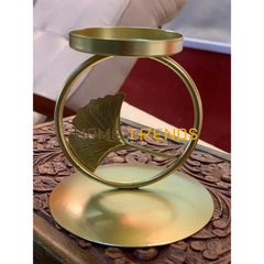 Ginko Leaf Small Candle Holder -Set Of 2 Stands