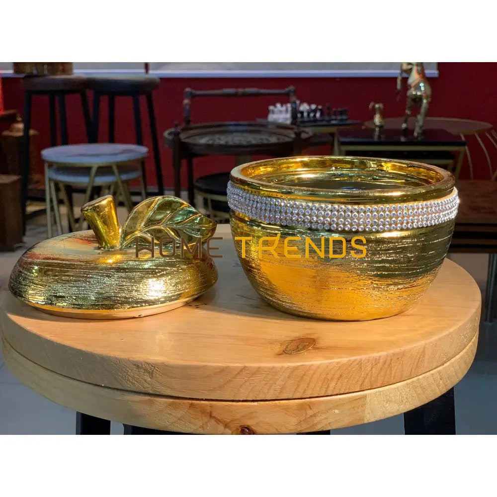 Golden Apple Design Candy Jar Jars