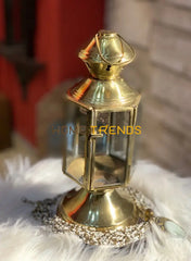 Golden Brass 8 Candle Lantern Stands