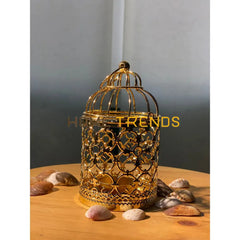 Golden Cage Candle Holder Stands