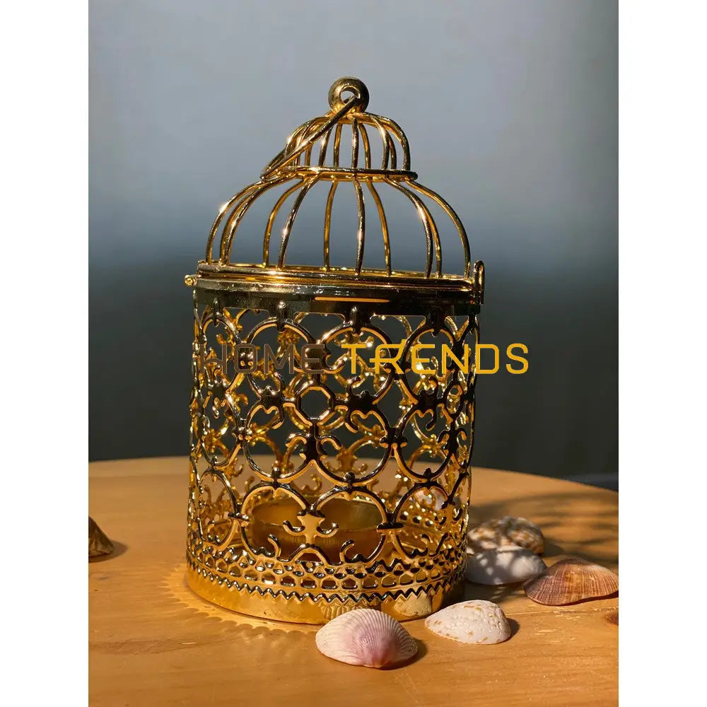 Golden Cage Candle Holder Stands
