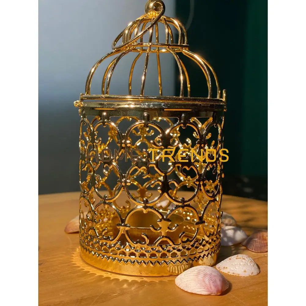 Golden Cage Candle Holder Stands