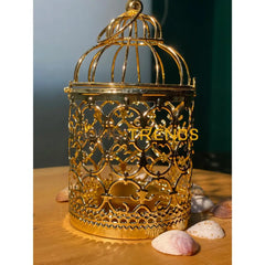 Golden Cage Candle Holder Stands