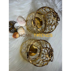 Golden Cage Candle Holder Stands