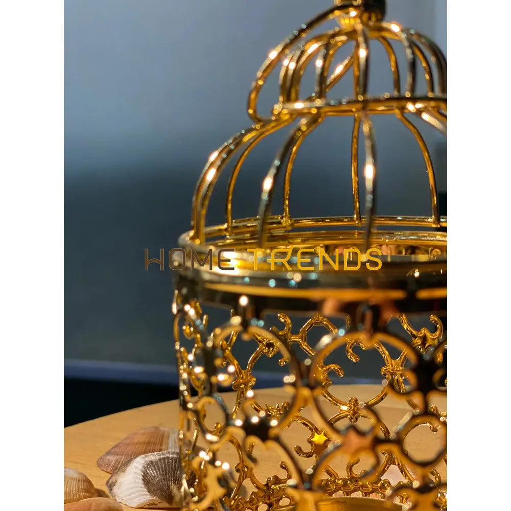 Golden Cage Candle Holder Stands