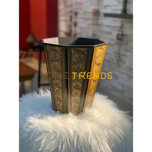 Golden Nakshi Trash Bin Cans & Wastebaskets