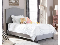 Gray Linen Upholstered Bed