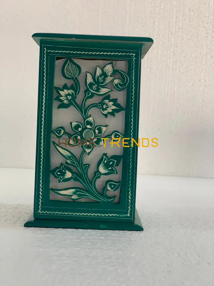Green And White Flower Wooden Lamp Lamps